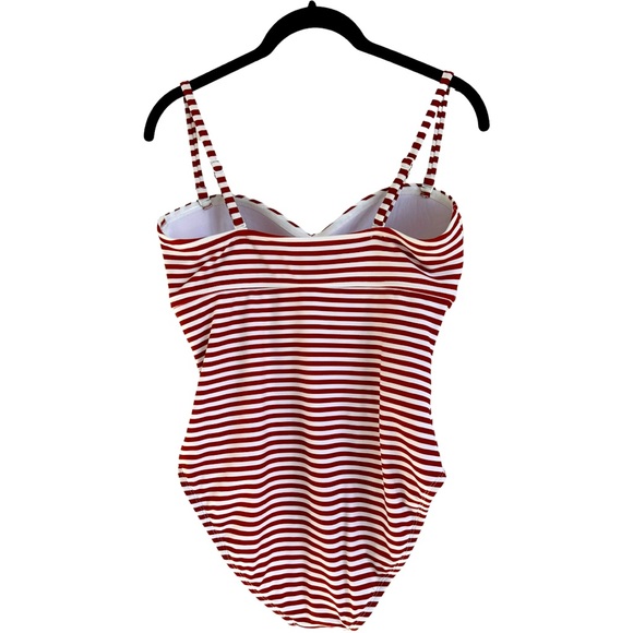 Kona Sol One Piece Striped Twist Swim Suit Size Medium - Picture 8 of 12